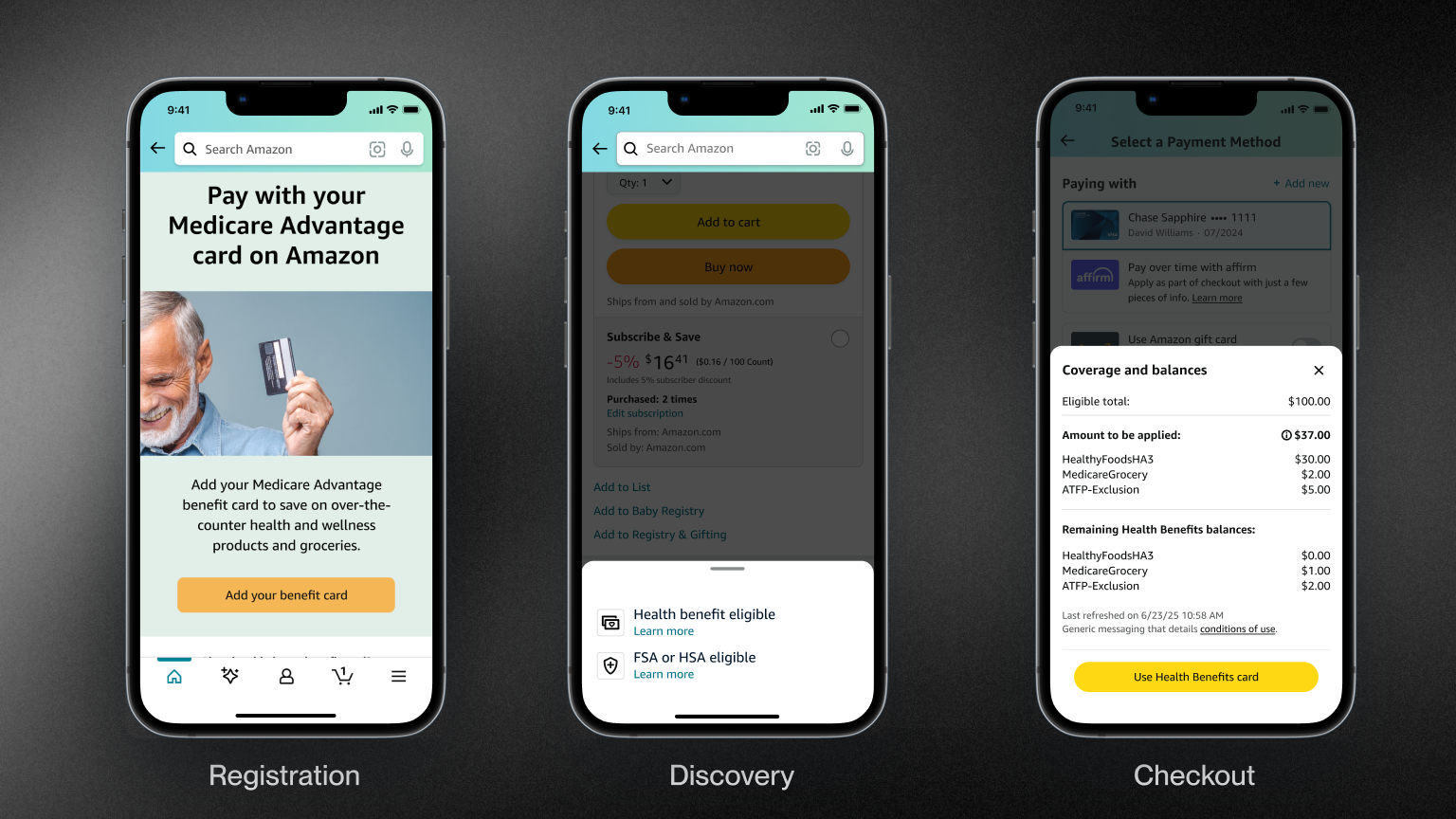 OTC benefits shopping on Amazon — the shipped experience